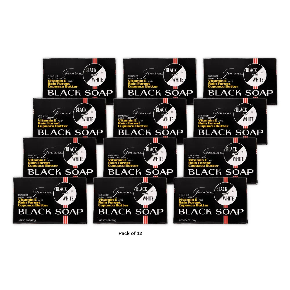 Black and White Black Soap 6 oz (Pack of 12)