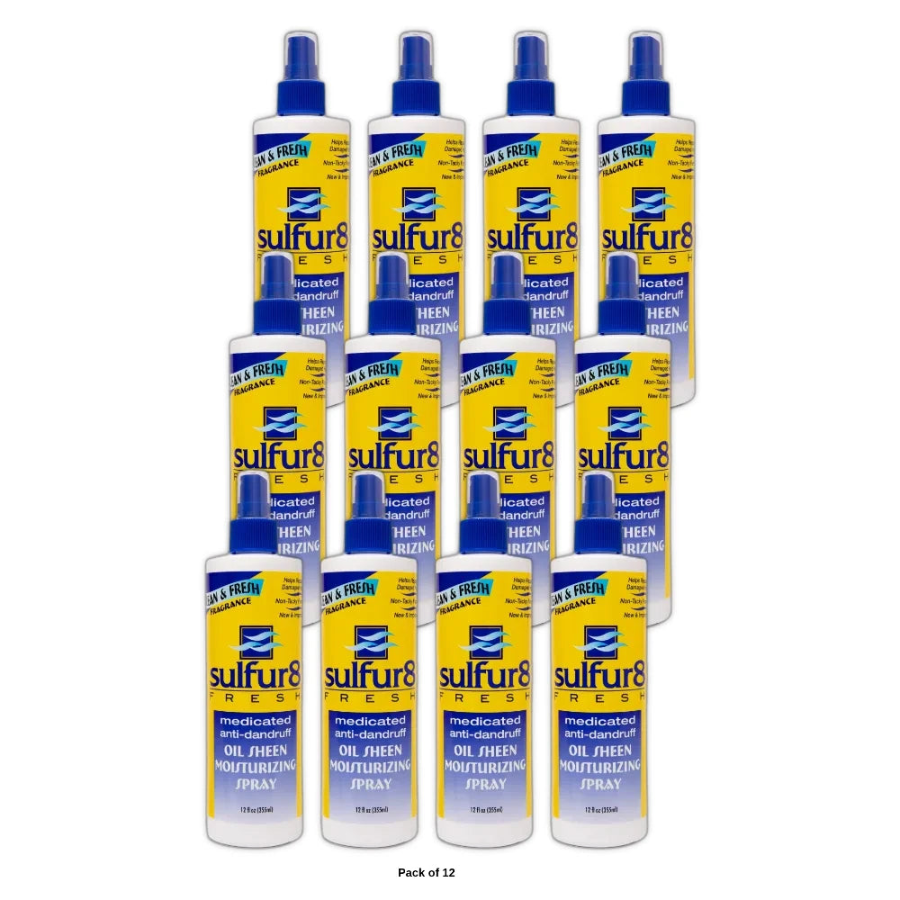 Sulfur 8 Fresh Medicated Anti-dandruff Oil Sheen Spray 12 fl oz (Pack of 12)