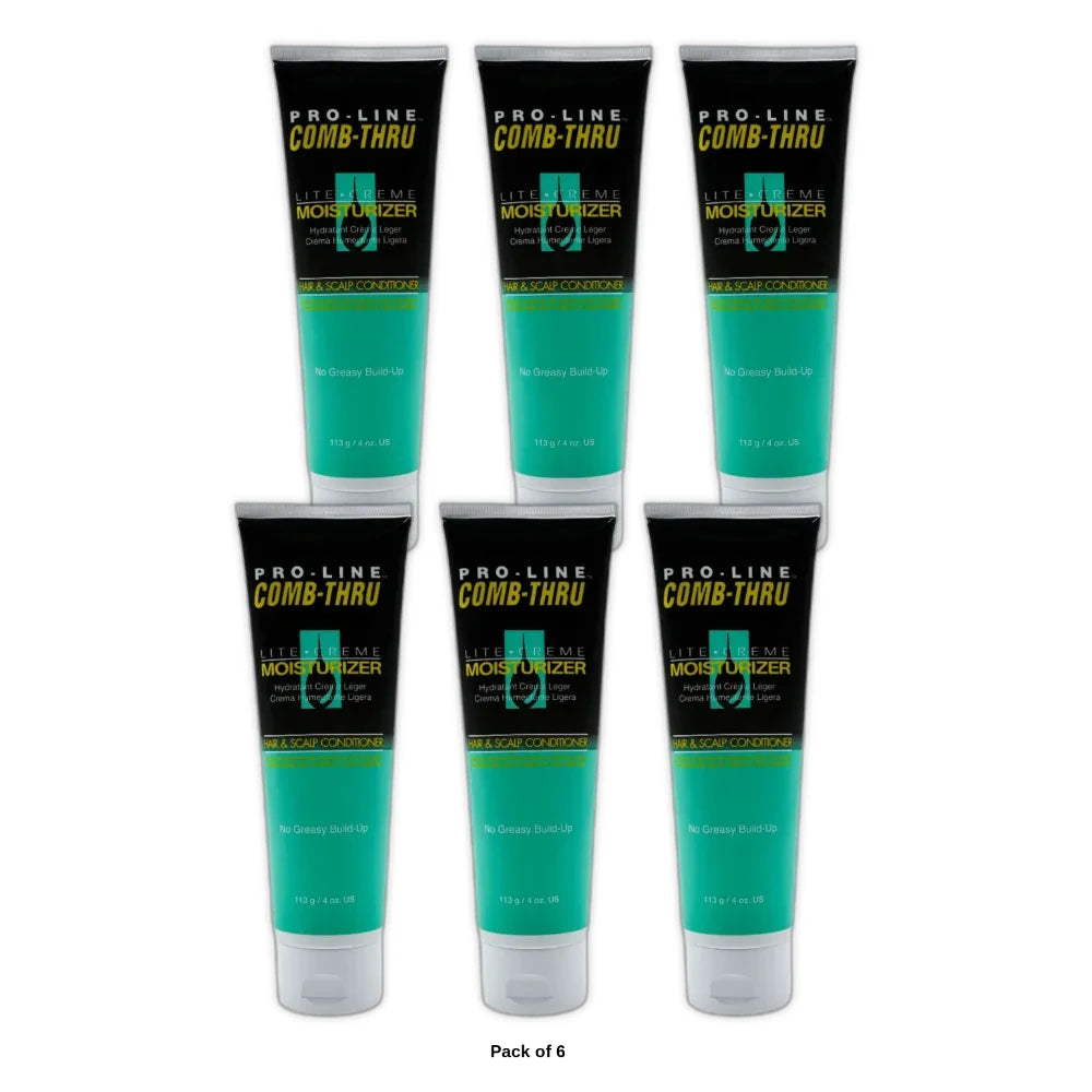 Pro Line Comb Thru Moisturizing Hair & Scalp Daily Conditioner 4 oz (Pack of 6)
