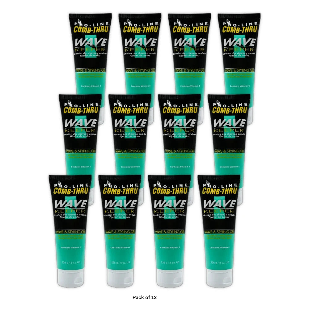 Pro Line Comb-Thru Wave Keeper Styling Gel 8 oz Hair & Scalp Conditioner (Pack of 6)