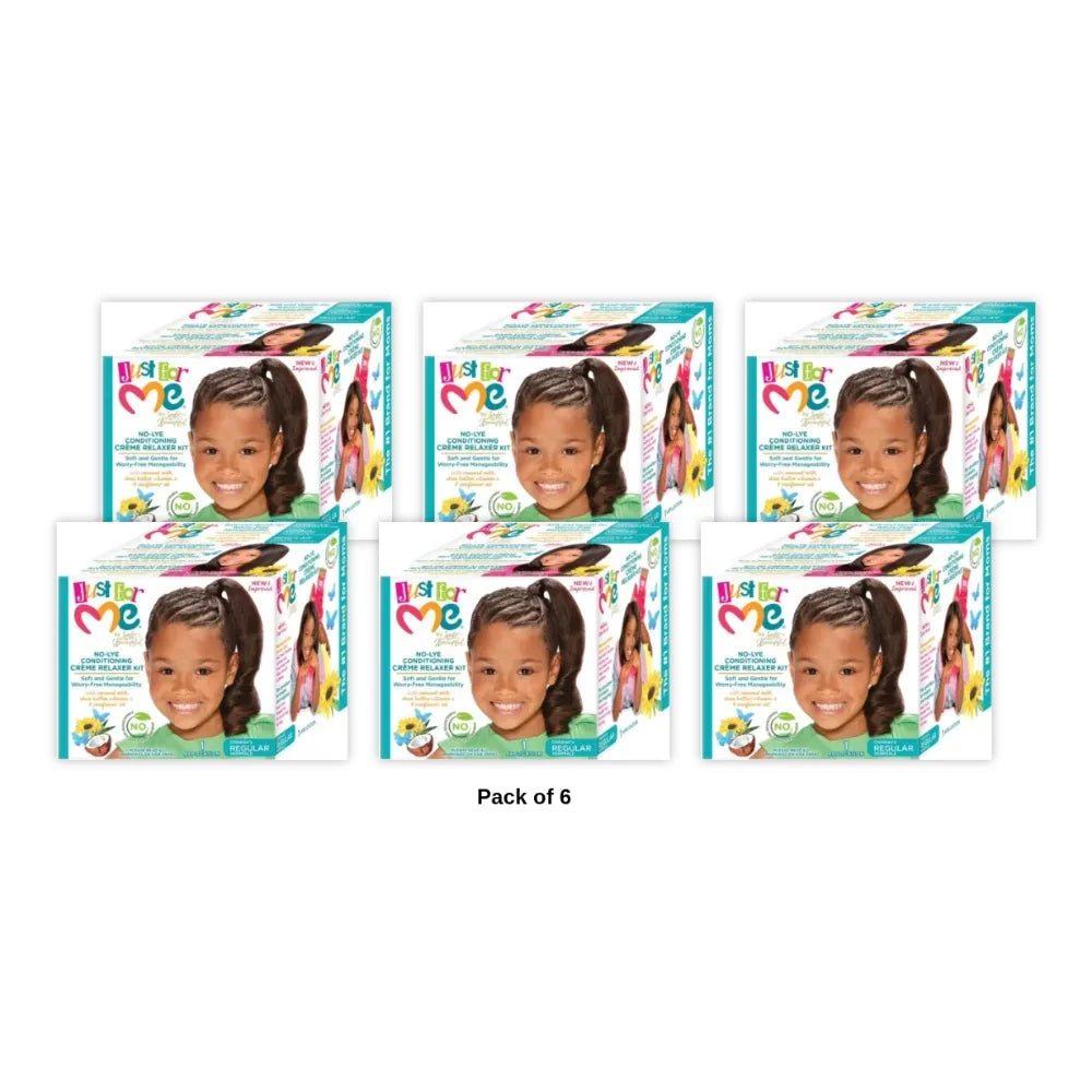 Just For Me No-Lye Conditioning Crème Relaxer Kit (Pack of 6)
