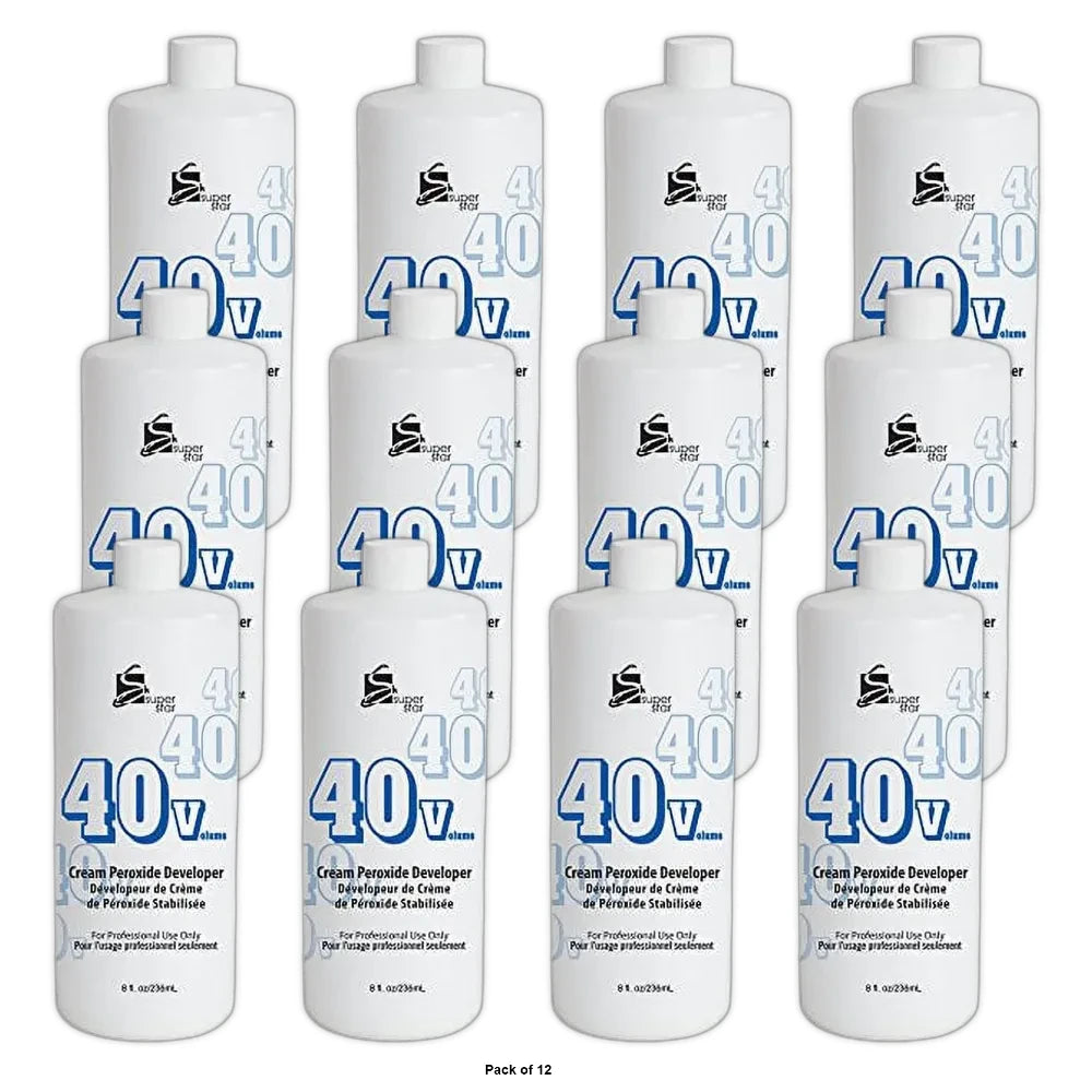 Superstar Stabilized Cream Peroxide Developer 40V HC 8 oz (Pack of 12)