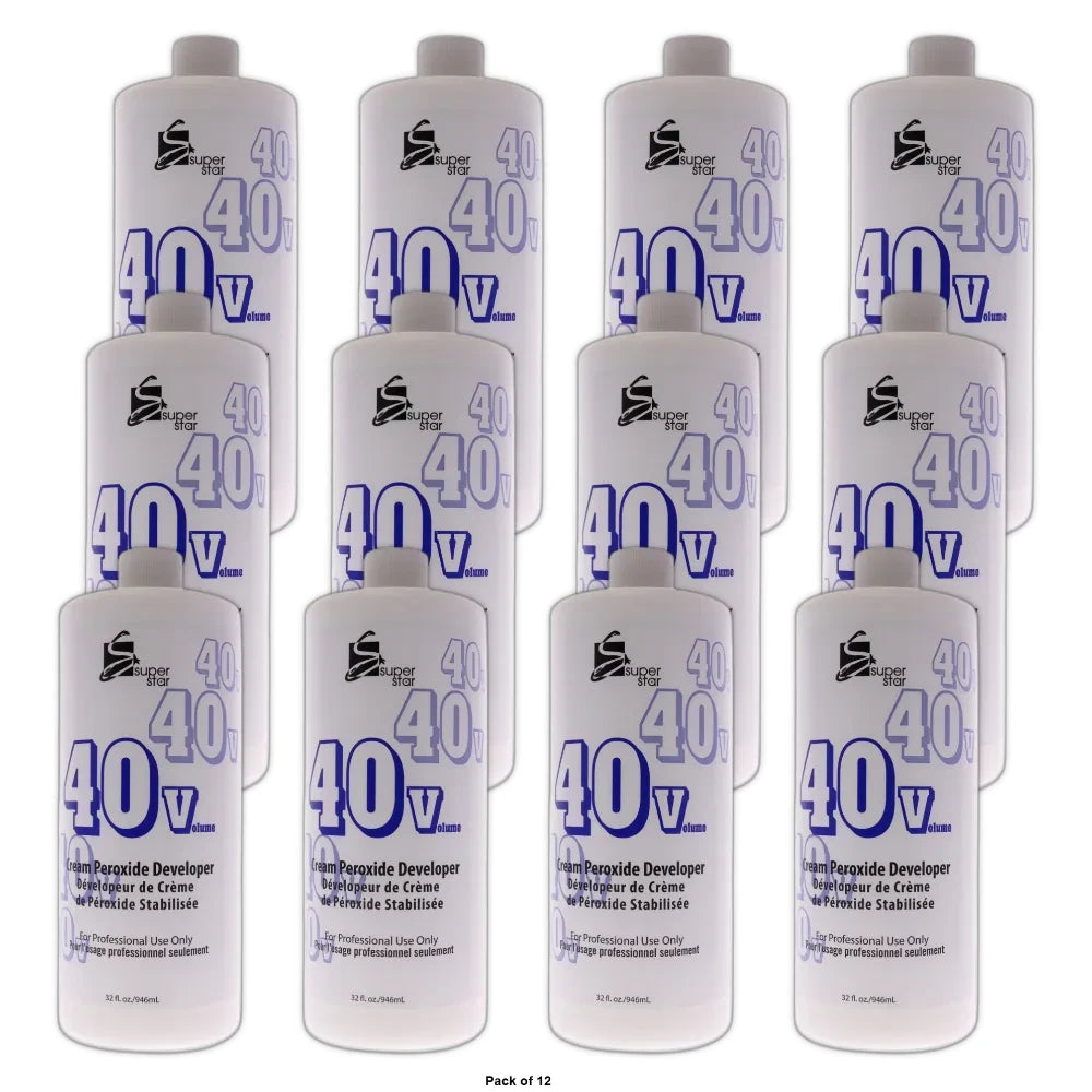 Marianna Super Star 40 Volume Cream Peroxide Developer 32 oz Cream (Pack of 12)