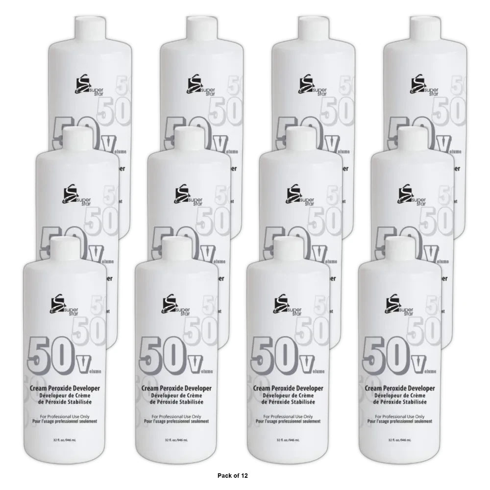 Super Star - Cream Peroxide Developer 50V 32 Oz(Pack of 12)