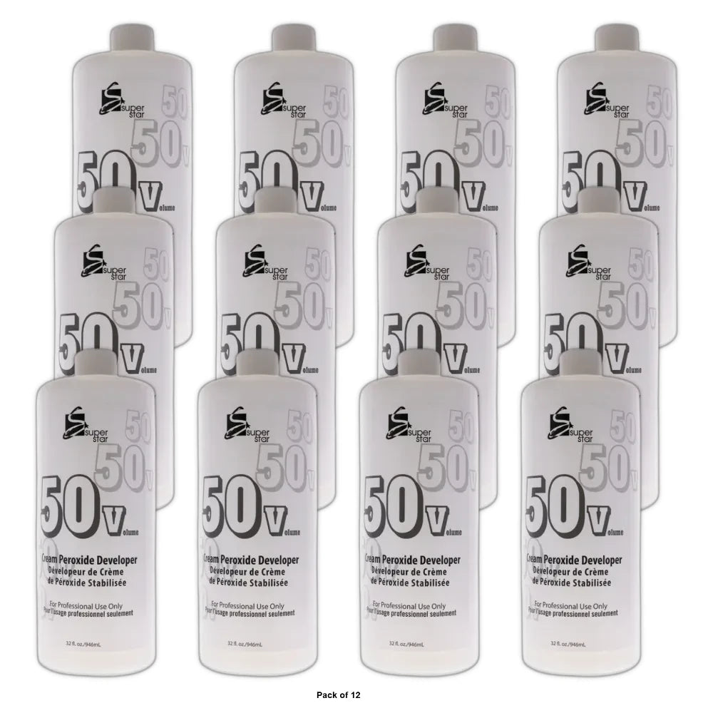 Marianna Super Star 50 Volume Cream Peroxide Developer 32 oz Cream (Pack of 12)