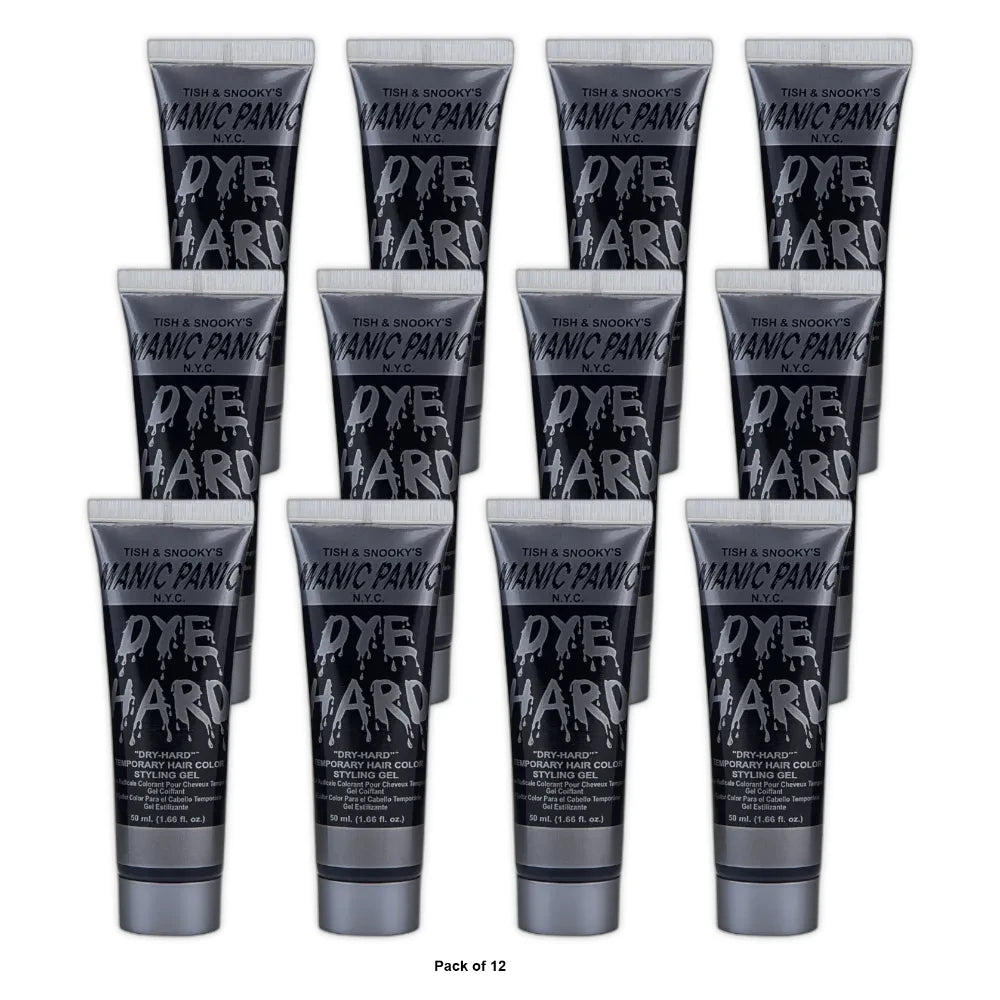 MANIC PANIC Raven Black Hair Color Gel - Dye Hard - Temporary Washable Black Ha 1.66 Oz (Pack of 12)