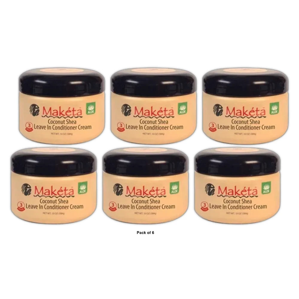 Maketa Coconut Shea (Leave in Conditioner Cream) 10 Oz (Pack of 6)