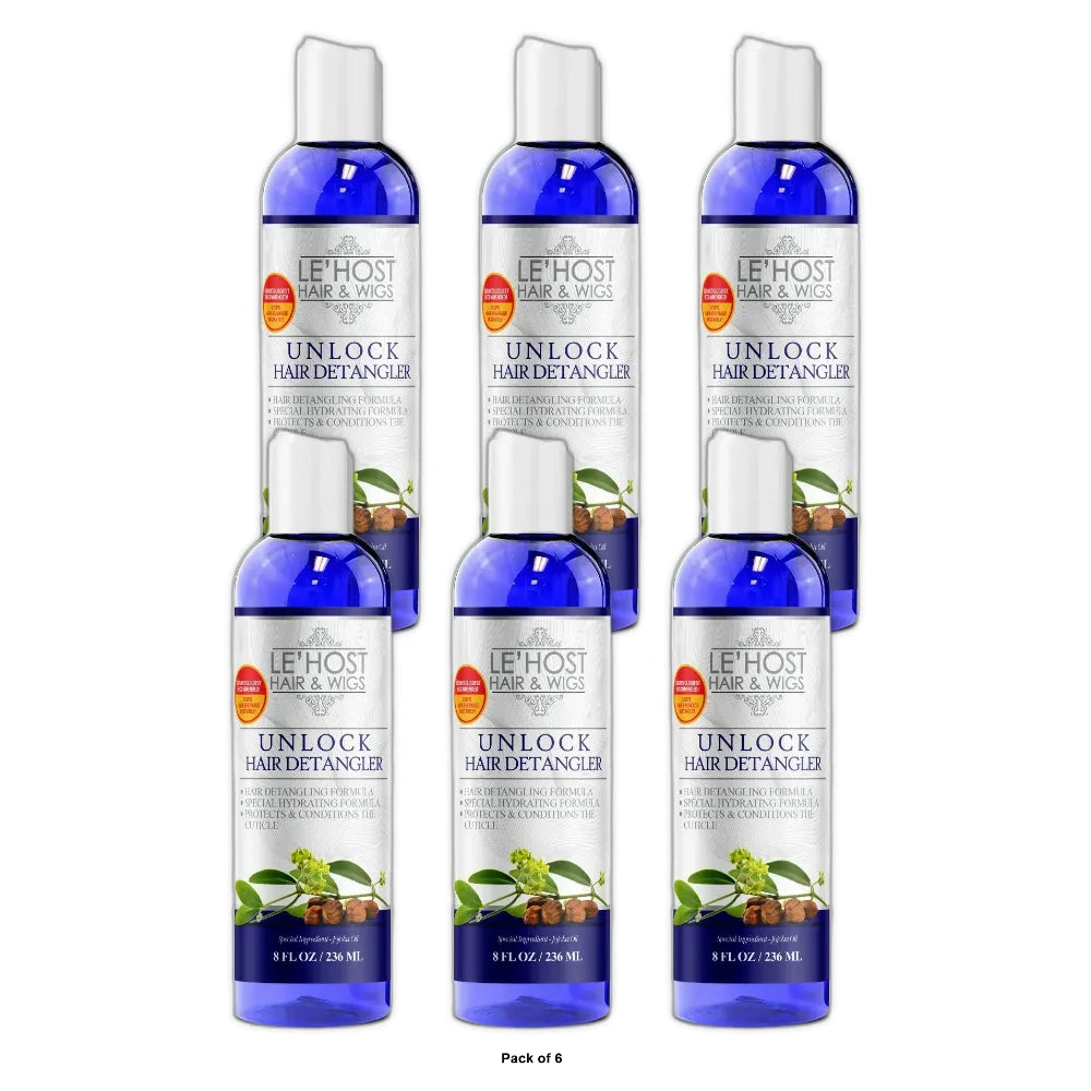 Le’Host Hair & Wigs Unlock Hair Detangler Silky Smooth Instant Hydration and Det 8 Oz (Pack of 6)