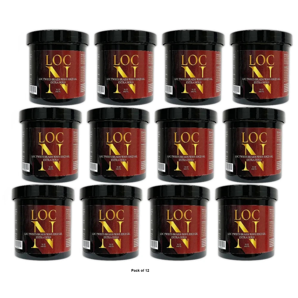 Loc N Twist Braid Edge Gel Extra Hold 16oz (Pack of 12)