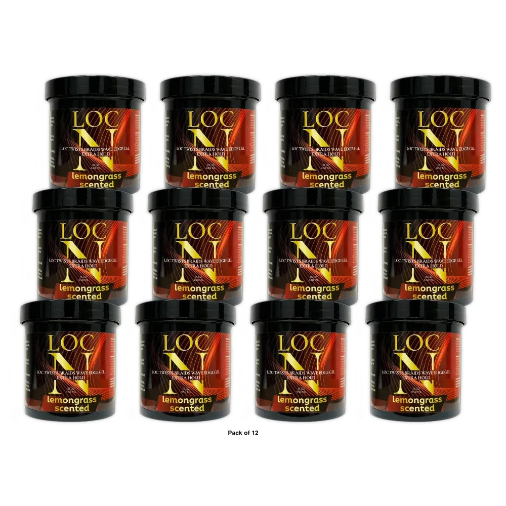 Loc N Twist Braid Edge Gel Extra Hold Lemongrass 16oz (Pack of 12)
