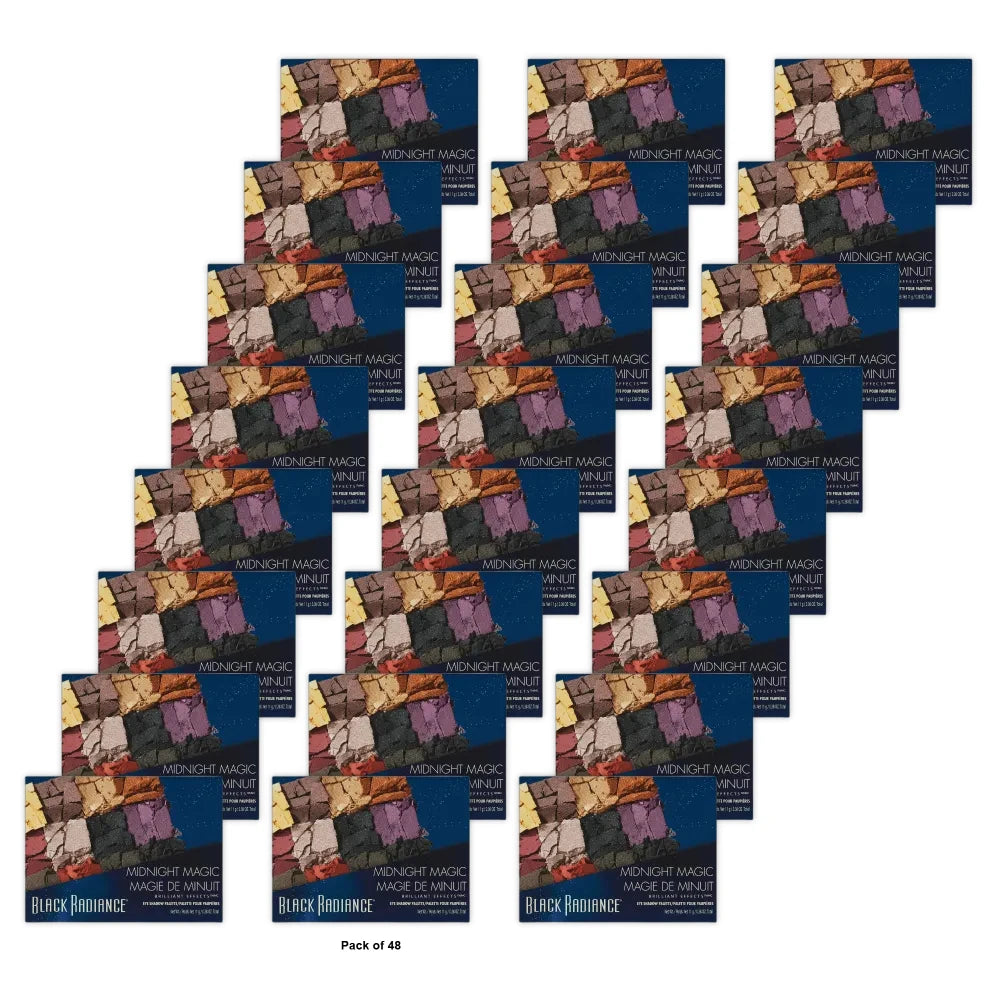 Black Radiance Brilliant Effects Eye Shadow Palette - Midnight Magic - 0.38oz (Pack of 48)