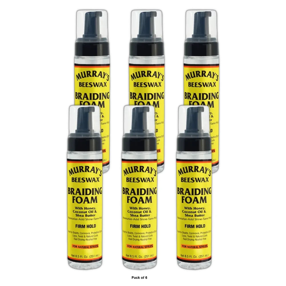 Murrays Beeswax Braiding Foam Frim Hold 8.5 Oz (Pack of 6)