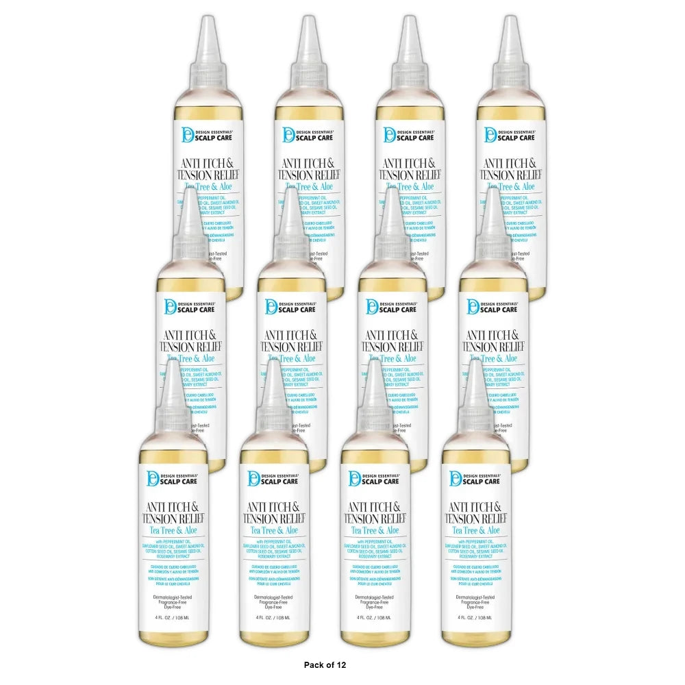 Design Essentials Scalp Care Anti-Itch & Tension Relief Hair Oil 4 fl oz All Ha (Pack of 12)