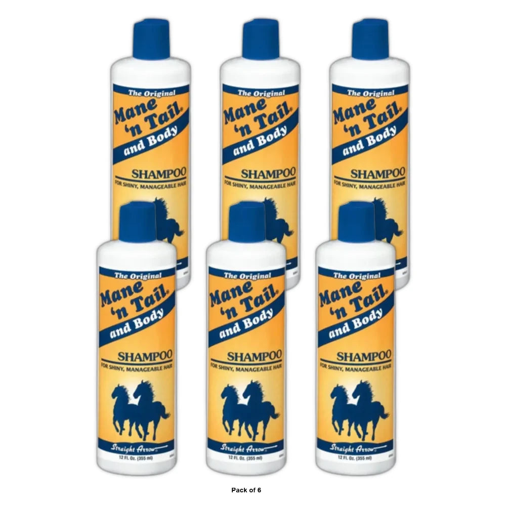 Mane n Tail and Body Original Formula Shampoo 12 oz – High Lather Moisturizing (Pack of 6)