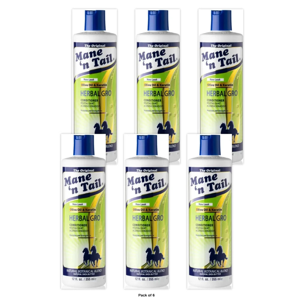 Mane n Tail Herbal-Gro Conditioner 12 oz – Olive Oil Infused Moisturizes (Pack of 6)