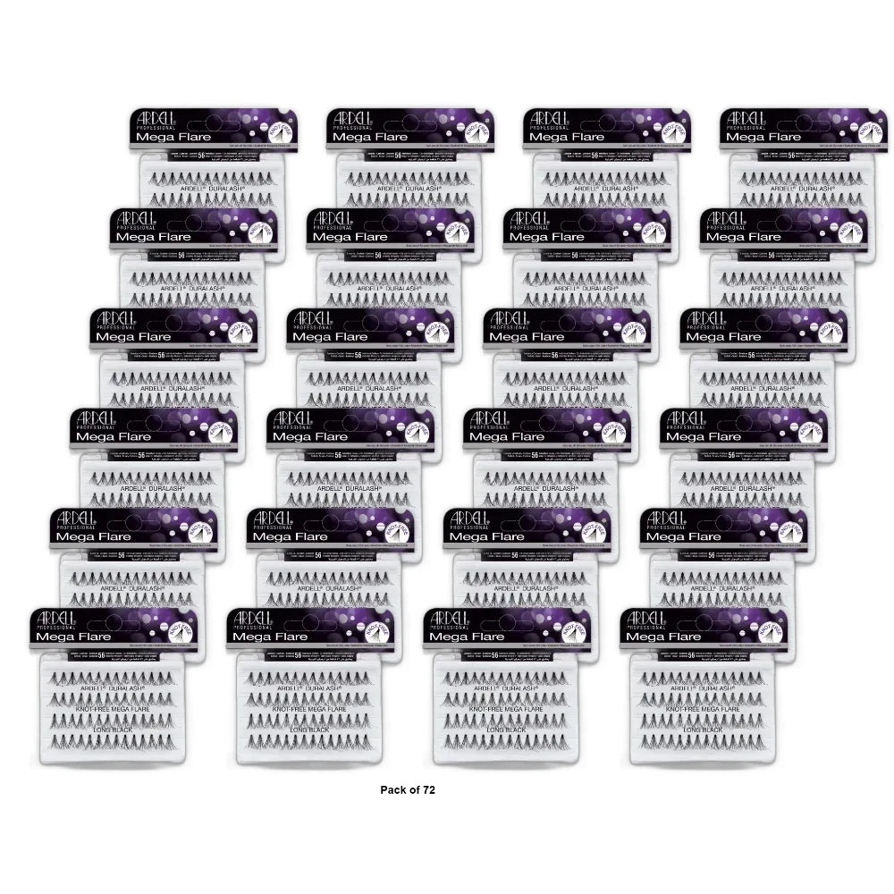 Ardell Knot-Free Mega Flare Lashes - Long Black (Pack of 72)