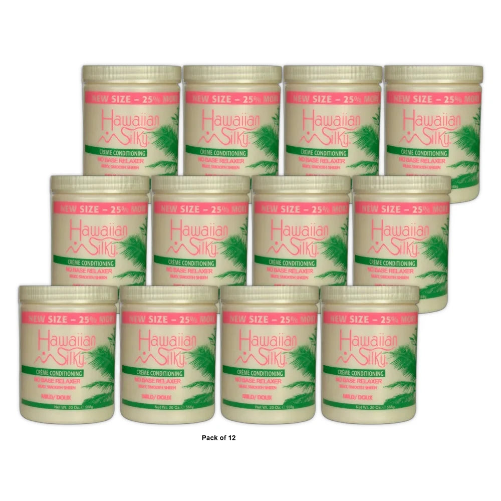 Hawaiian Silky- Creme Conditioning No Base Relaxer Mild 20oz (Pack of 12)