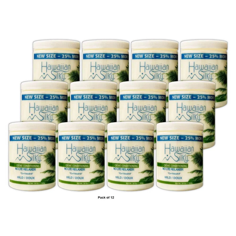 Hawaiian Silky Creme Conditioning No-Lye Relaxer (Mild) 20 Oz (Pack of 12)