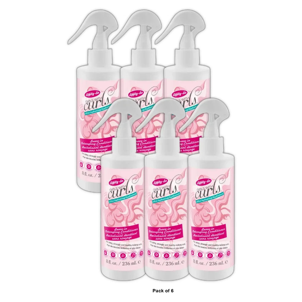 Dippity-do Girls with Curls Leave-in Detangling Conditioner 8 Fl. Oz (Pack of 6)