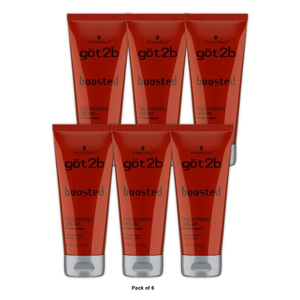 Got2b Boosted Thickening Cream 6 Oz (Pack of 6)