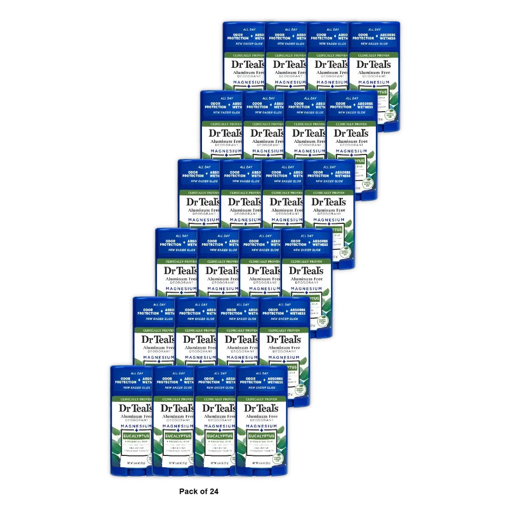 Dr Teal s Aluminum Free Deodorant Eucalyptus with Essential Oils 2.65 oz (Pack of 24)
