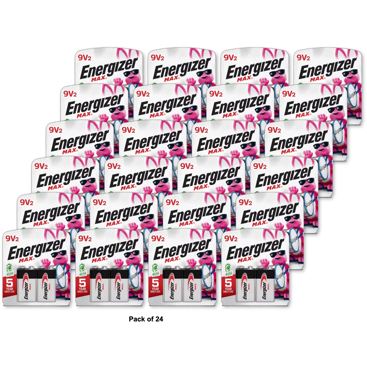Energizer Max Alkaline 9 Volt Battery 522 Long Lasting6.72Oz (Pack of 24)