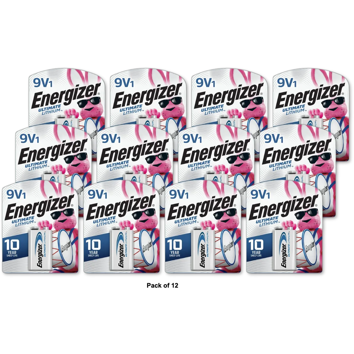 Energizer Ultimate Lithium 9 Volt Battery 1.28Oz (Pack Of 12)