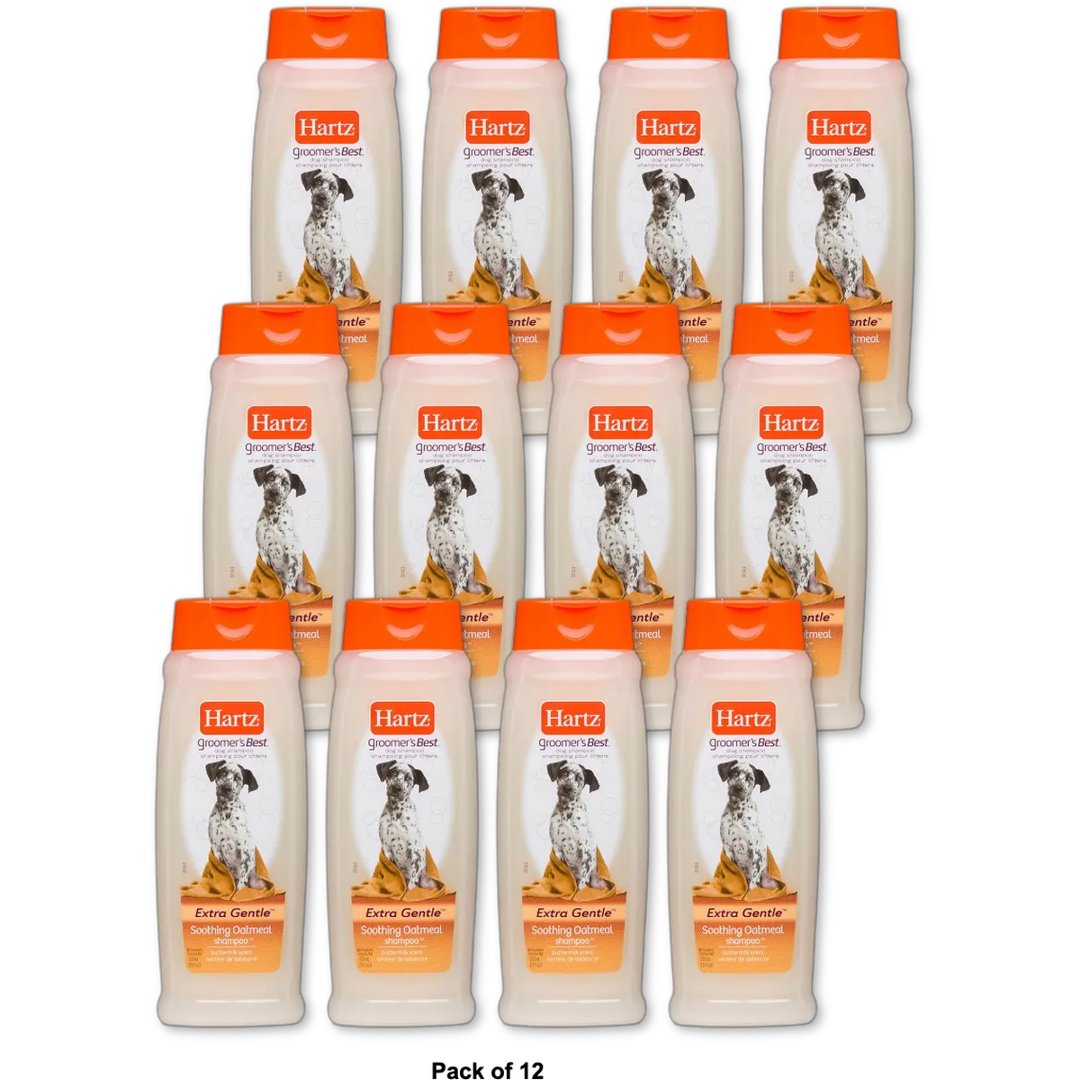Hartz Groomers Best Oatmeal Shampoo For Dogs Buttermilk Scent 18Oz (Pack of 12)