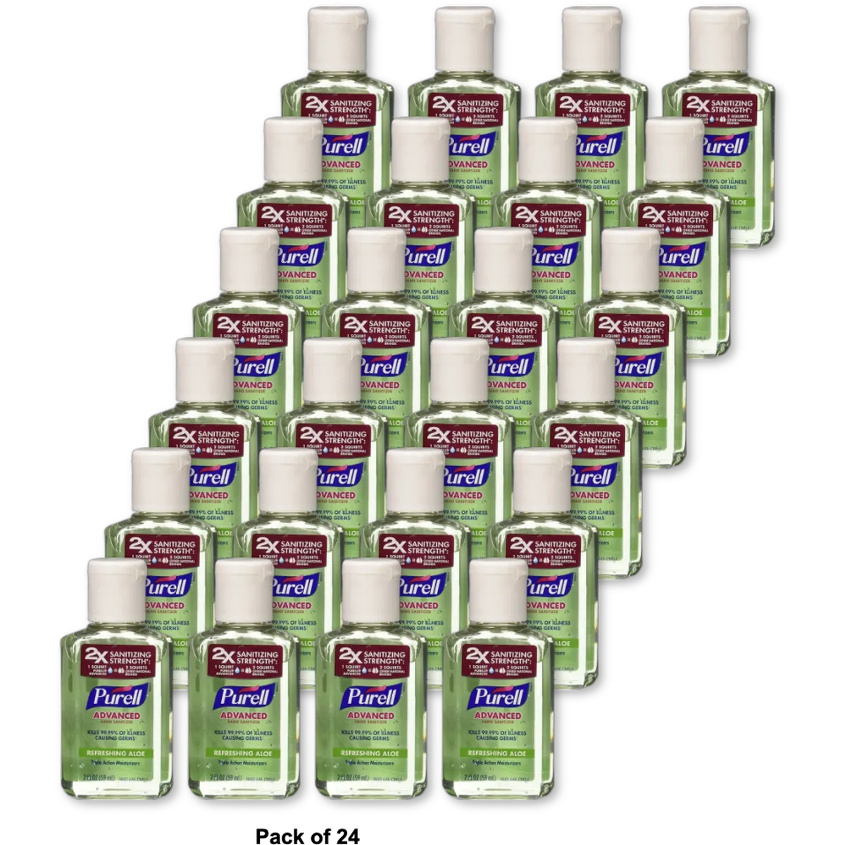 Purell Instant Hand Sanitizer With Aloe And Vitamin E 2Oz (Pack of 24)