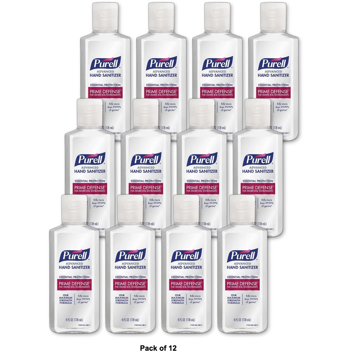 Purell Prime Defense Advanced Hand Sanitizer Essential Protection 4Oz (Pack of 12)