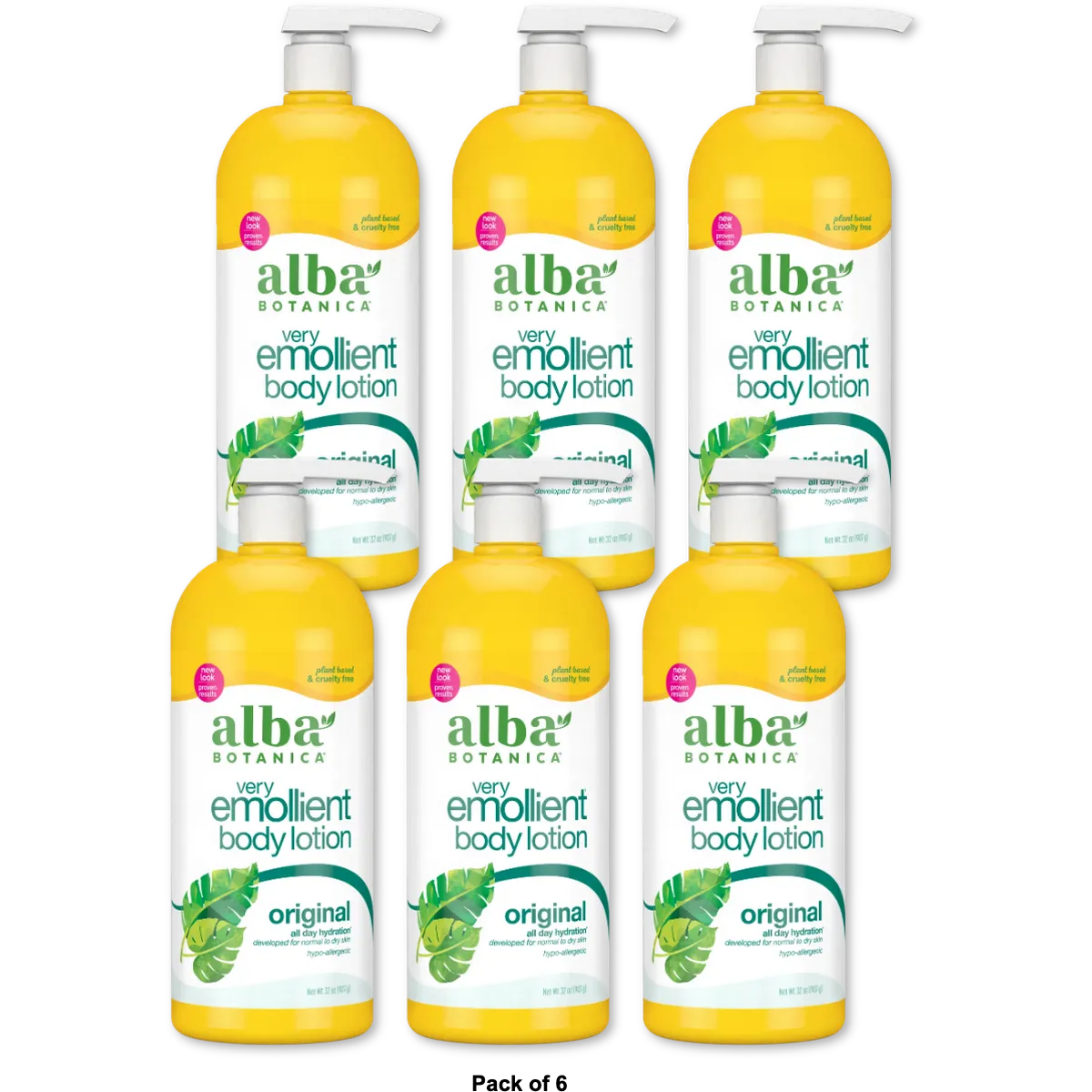 Alba Botanica Very Emollient Original Body Lotion 32Oz (Pack of 6)