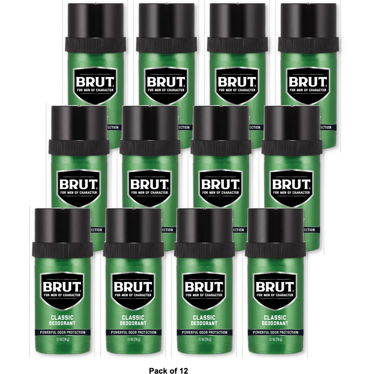 Brut Classic Round Soild Deodorant for Men 2.7Oz (Pack of 12)