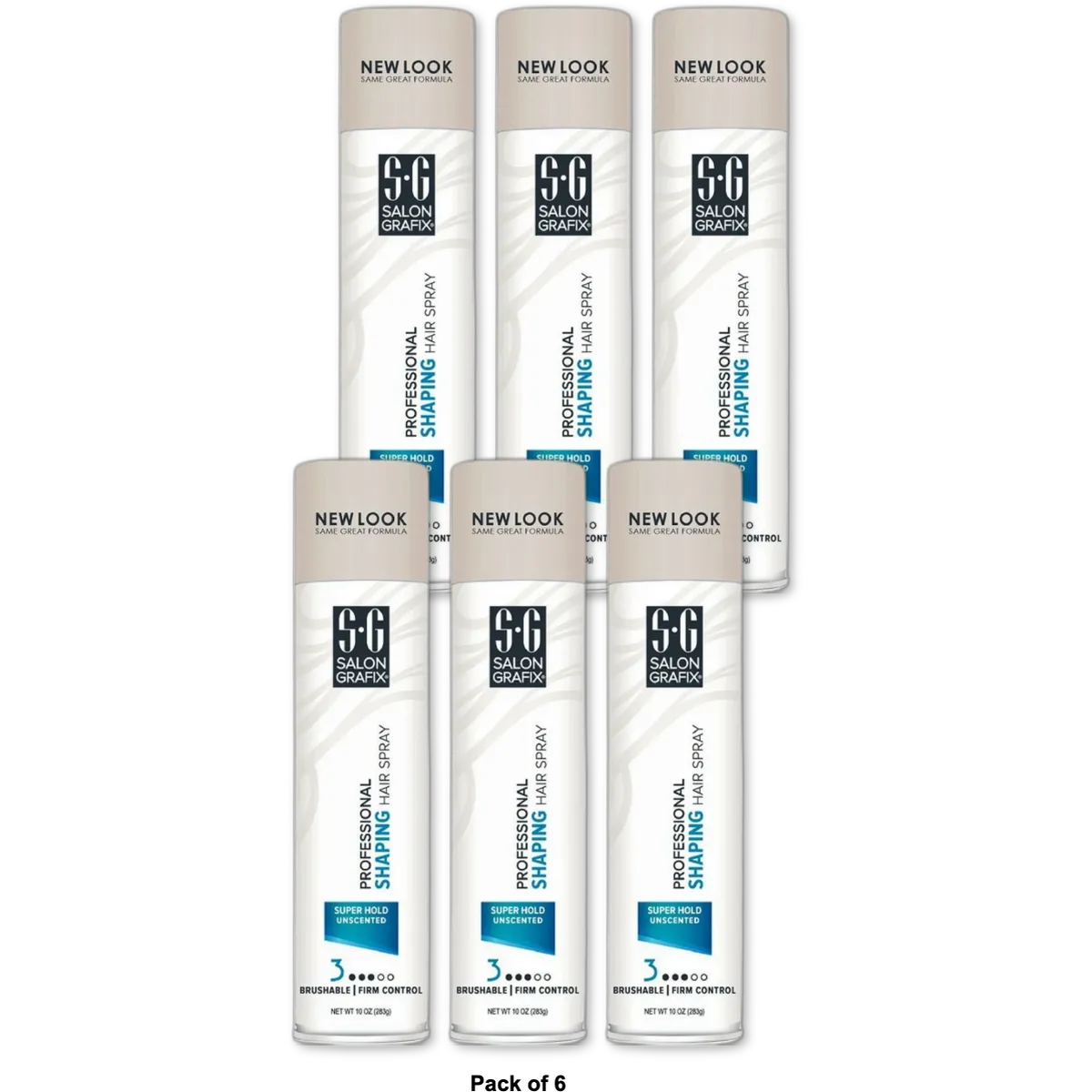 Salon Grafix Shaping Professional Hair Spray Finishing Mist Unscented Super Hold 10Oz (Pack of 6)