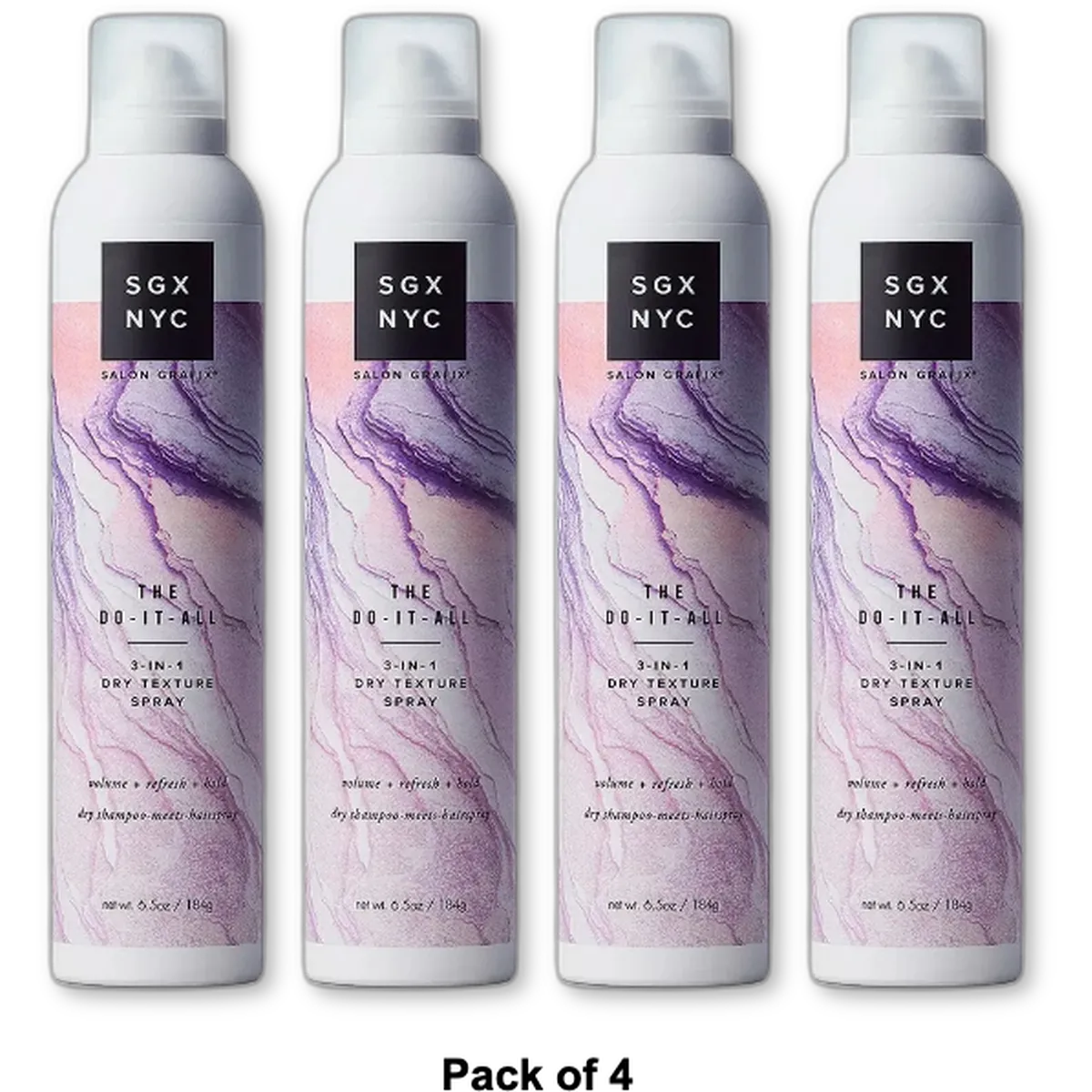 SGX NYC The Do-It-All 3-in-1 Dry Texture Spray 6.5Oz (Pack of 4)