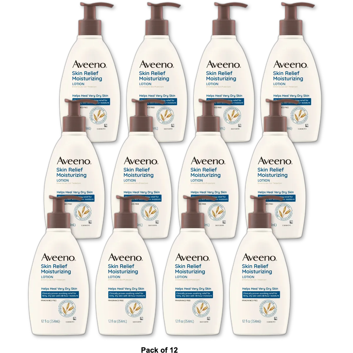 Aveeno Skin Relief 24-Hour Moisturizing Lotion 12Oz (Pack of 12)