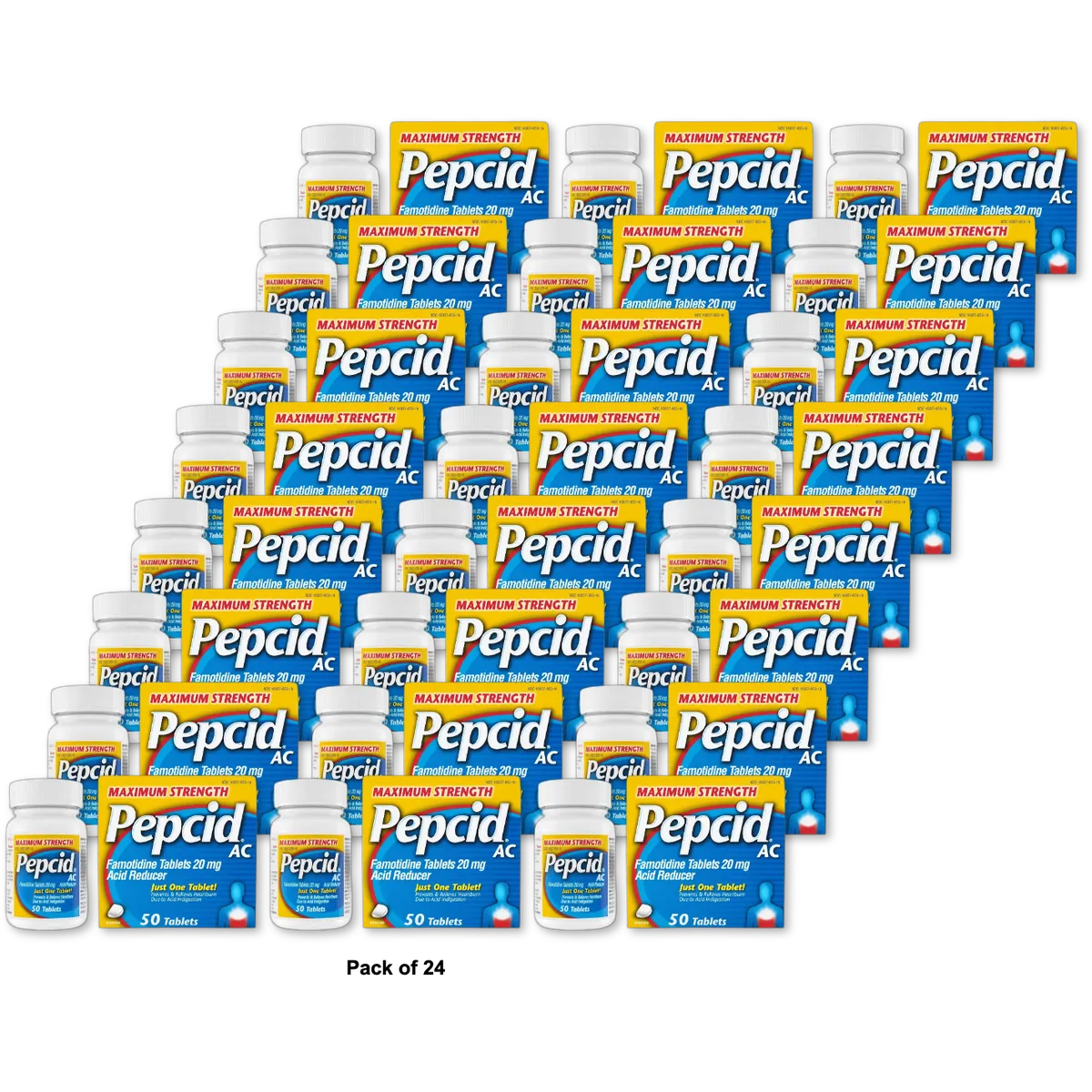 Pepcid AC Acid Reducer Maximum Strength Tablets 1.12Oz (Pack of 24)