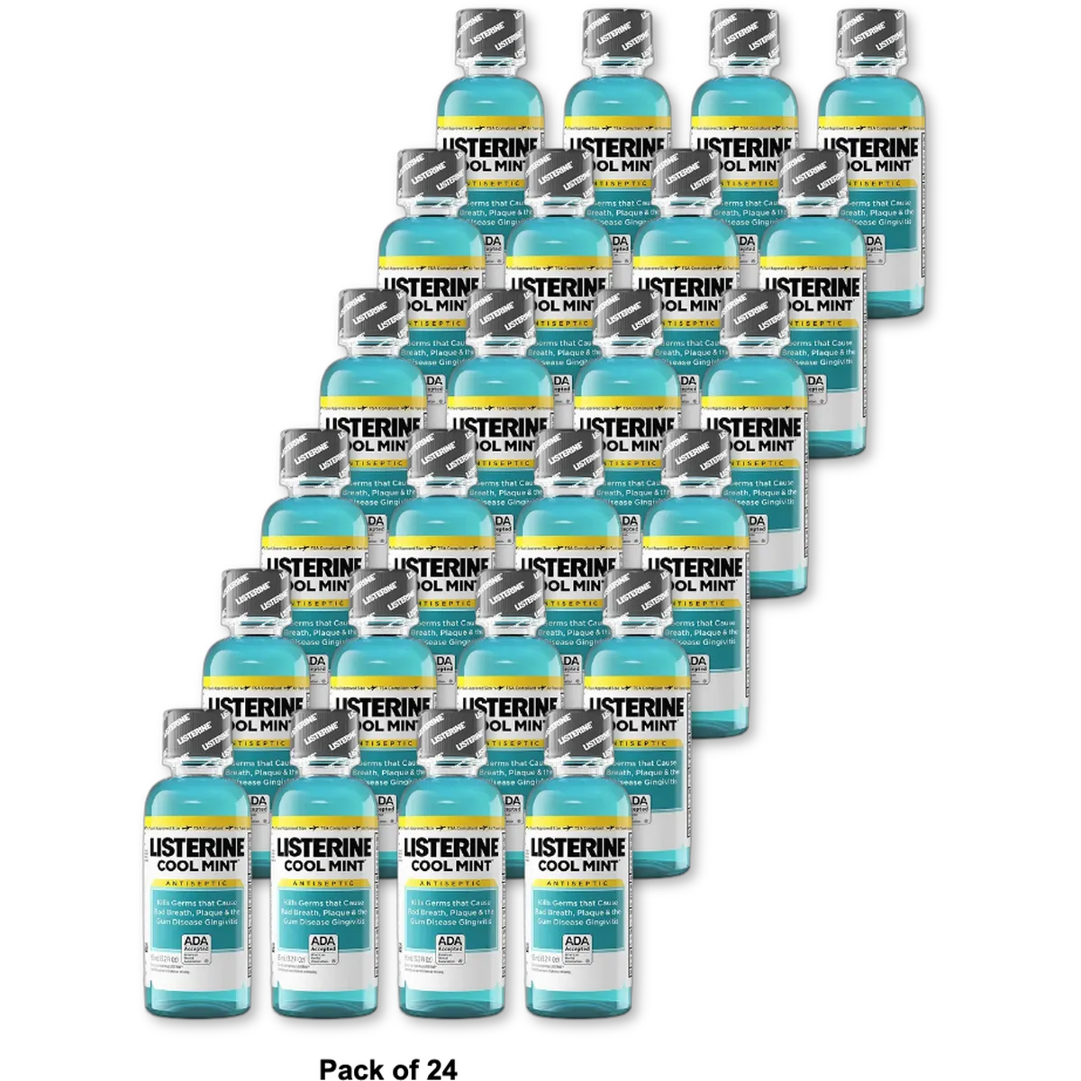 Listerine Antiseptic Mouthwash Cool Mint95 Ml 3.2Oz (Pack of 24)