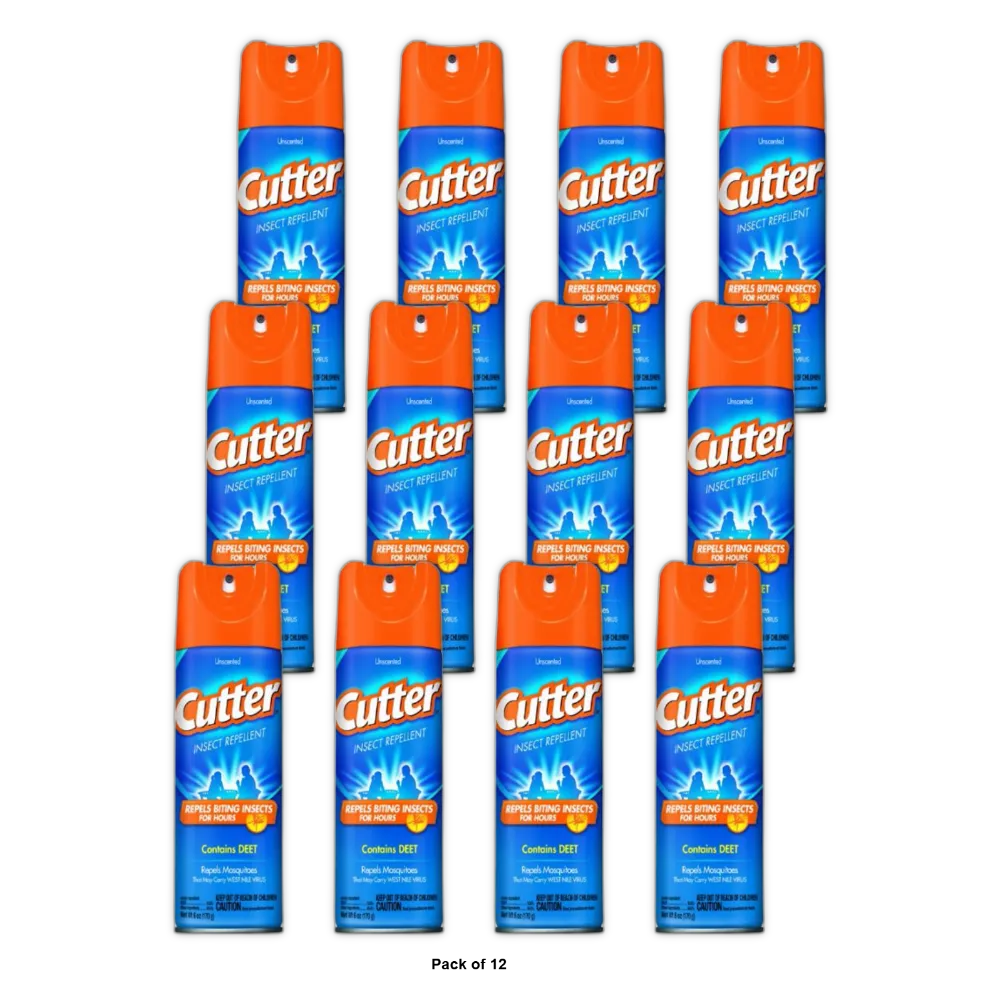 Cutter Mosquito Repellent Spray Unscented 6Oz (Pack of 12)