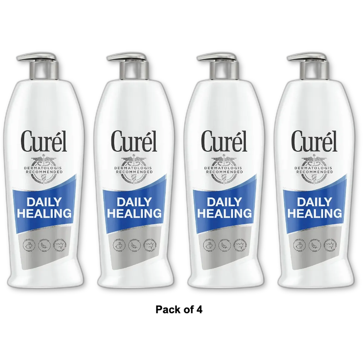 Curel Daily Healing Body Lotion for Dry Skin 13Oz (Pack of 4)