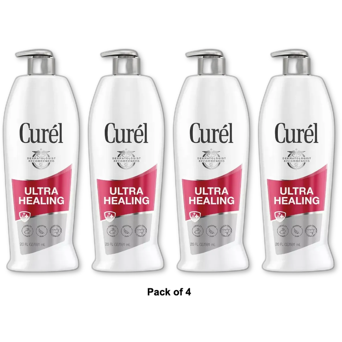 Curel Ultra Healing Moisturizing Lotion For Extra Dry Skin 20Oz (Pack of 4)