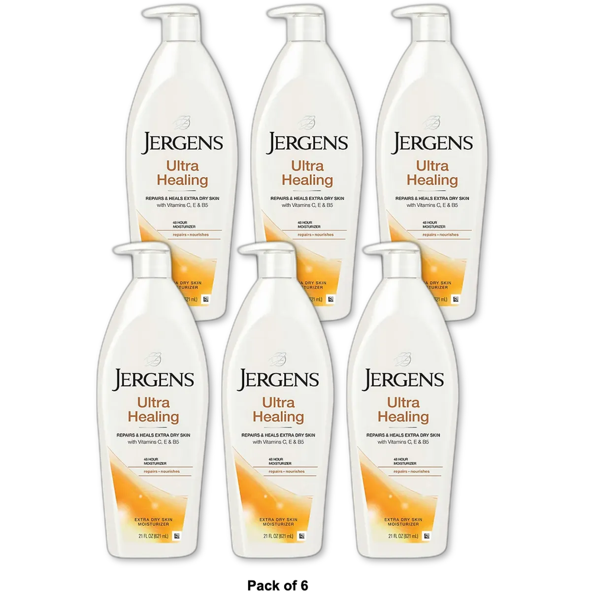 Jergens Ultra Healing Extra Dry Skin Moisturizer 21Oz (Pack of 6)