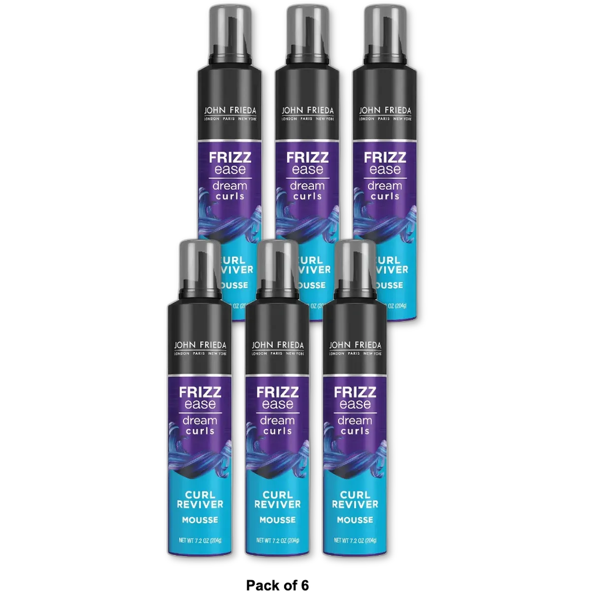 John Frieda Frizz Ease Curl Reviver Styling Mousse 7.2Oz (Pack of 6)