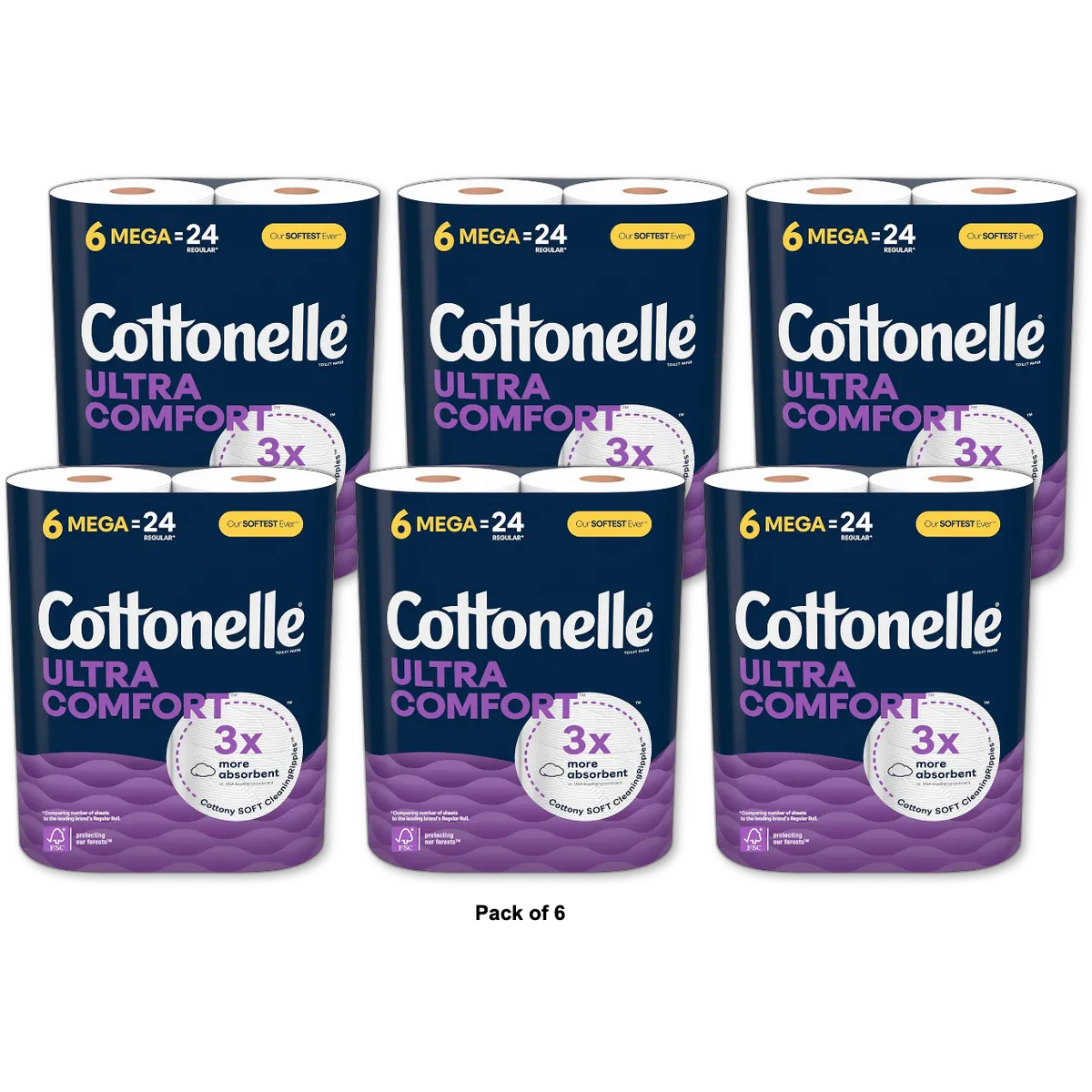 Cottonelle Ultra Comfort Mega Roll Toilet Paper 29.6Oz (Pack of 6)