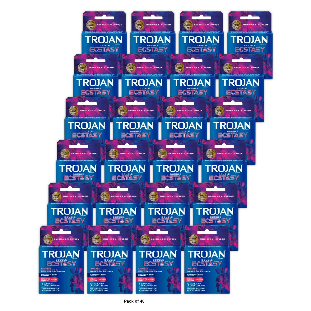 Trojan Double Latex Condoms 0.64oz (Pack of 48)
