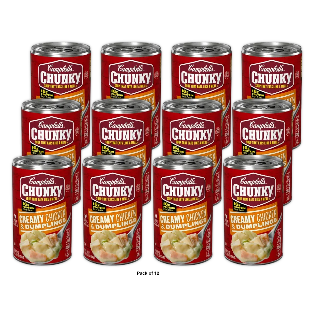 Campbell's Chunky Soup Creamy Chicken & Dumplings 18.8 oz (Pack of 12)