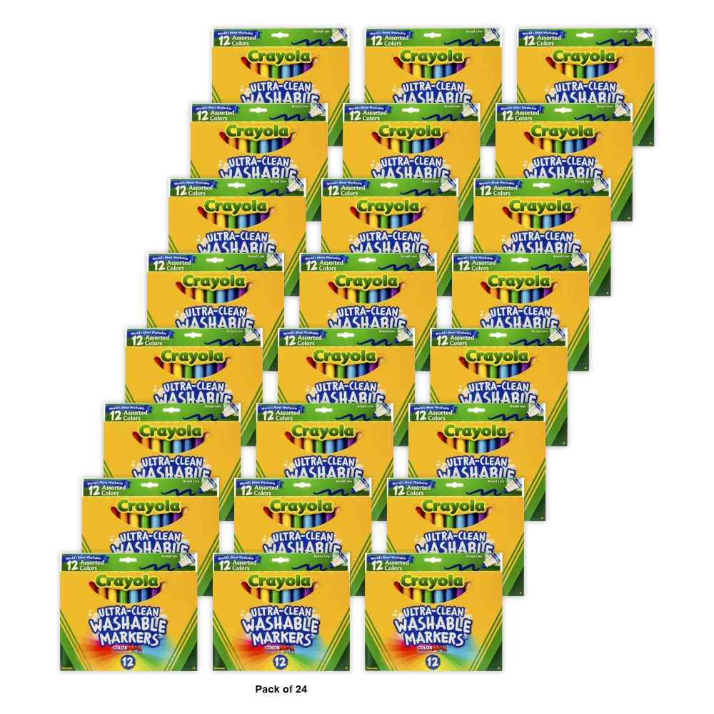 Crayola Markers Broad line Washable Marker Set Assorted 12ct 6.3oz (Pack of 24)