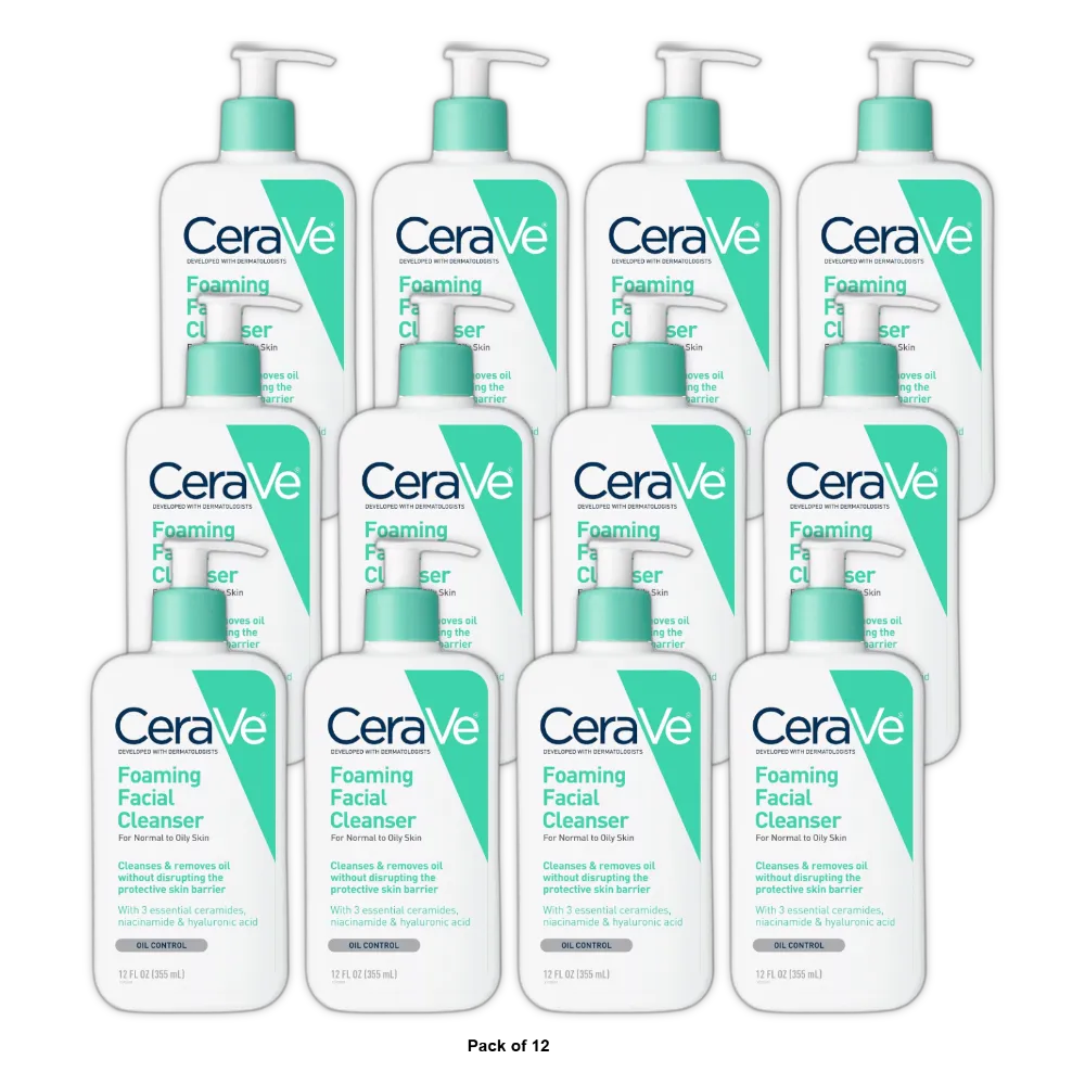 CeraVe Foaming Facial Cleanser 12 oz (Pack of 12)
