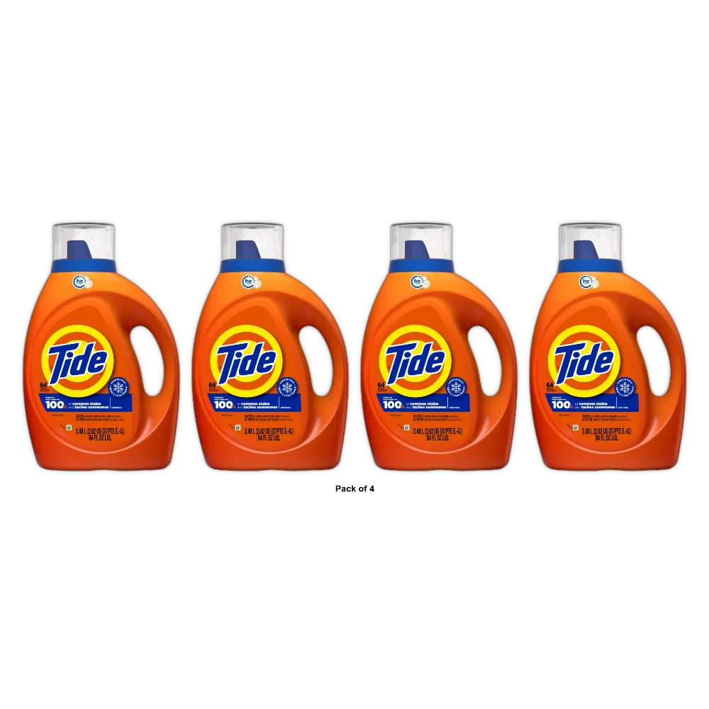 Tide Liquid Detergent Original Scent 92oz (25 Loads) (Pack of 4)