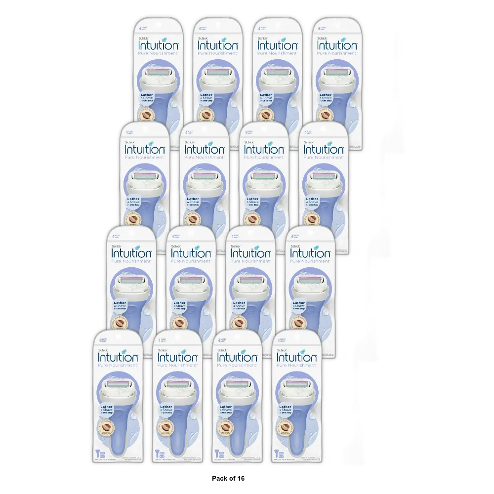 Schick Intuition Razor Pure Nourishment With Coconut Milk And Almond Oil 4.96oz (Pack of 16)