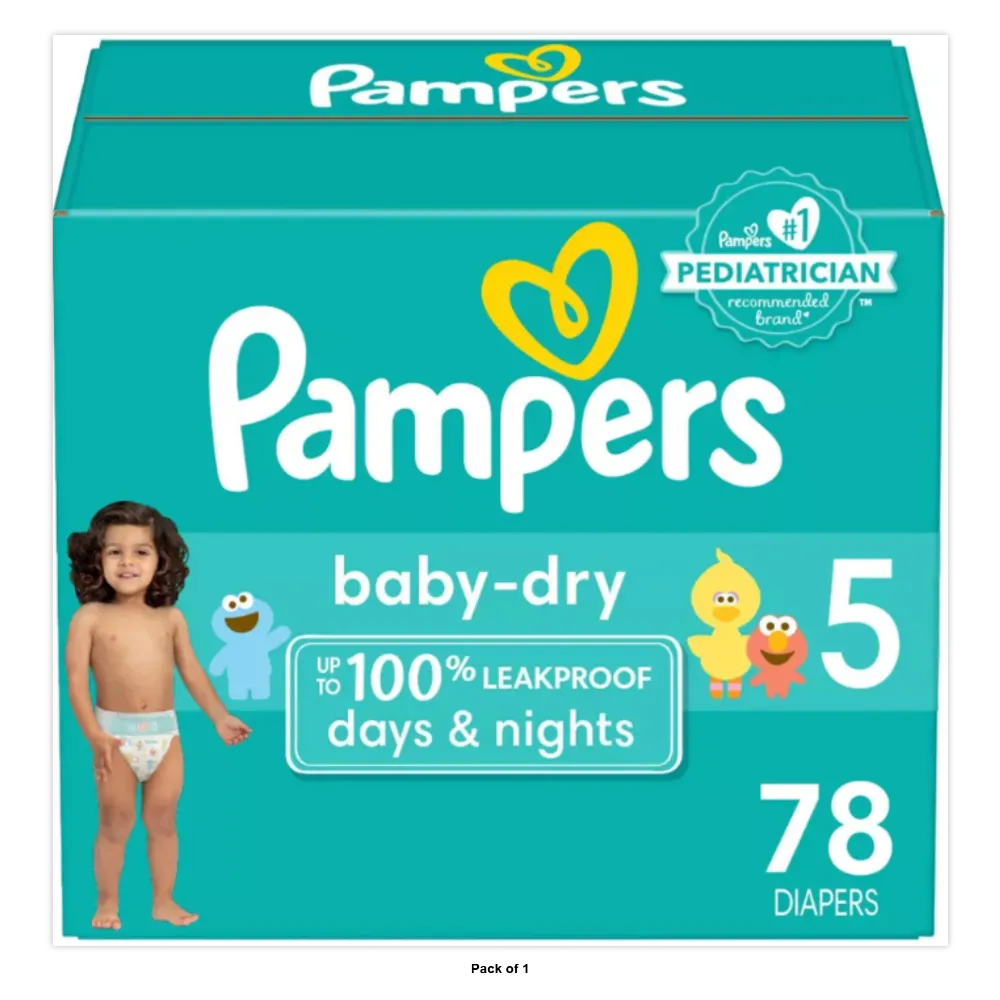 Pampers Baby Dry Diapers Size 5 70.72Oz (Pack of 1)